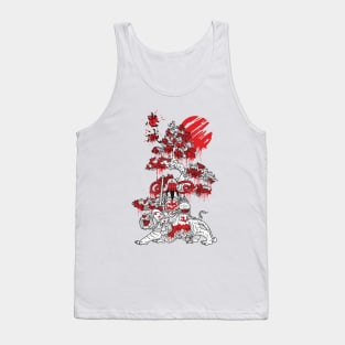 Man and Tiger Oriental Style Art Tank Top